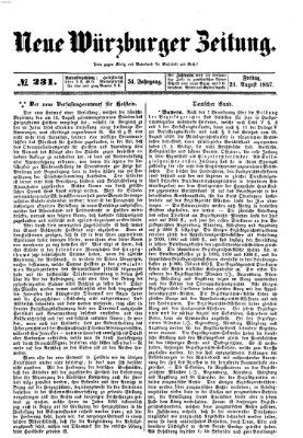 Neue Würzburger Zeitung Freitag 21. August 1857