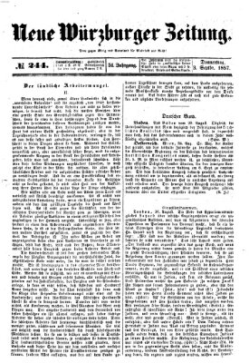 Neue Würzburger Zeitung Donnerstag 3. September 1857
