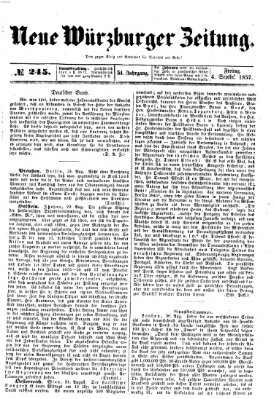 Neue Würzburger Zeitung Freitag 4. September 1857