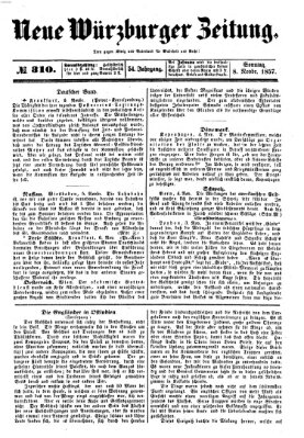 Neue Würzburger Zeitung Sonntag 8. November 1857