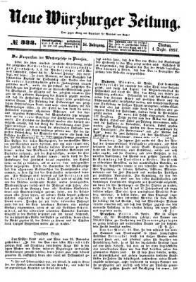 Neue Würzburger Zeitung Dienstag 1. Dezember 1857