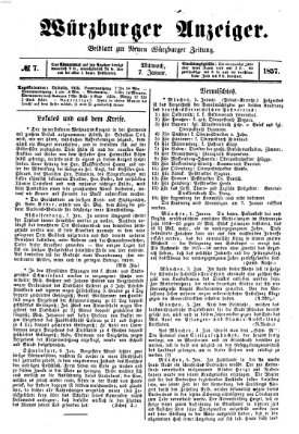 Würzburger Anzeiger (Neue Würzburger Zeitung) Mittwoch 7. Januar 1857