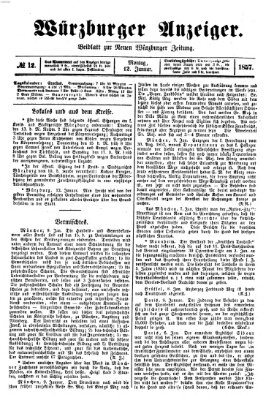 Würzburger Anzeiger (Neue Würzburger Zeitung) Montag 12. Januar 1857