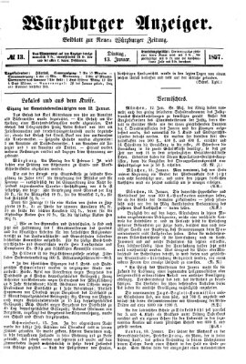 Würzburger Anzeiger (Neue Würzburger Zeitung) Dienstag 13. Januar 1857
