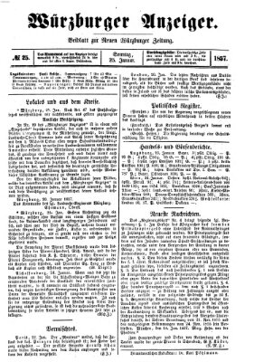 Würzburger Anzeiger (Neue Würzburger Zeitung) Sonntag 25. Januar 1857