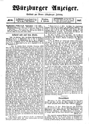 Würzburger Anzeiger (Neue Würzburger Zeitung) Dienstag 3. Februar 1857