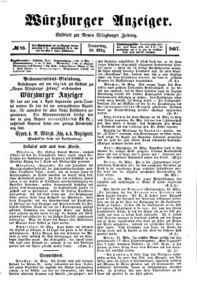 Würzburger Anzeiger (Neue Würzburger Zeitung) Donnerstag 26. März 1857
