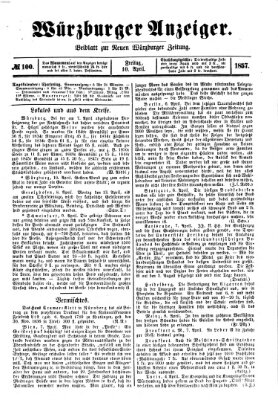 Würzburger Anzeiger (Neue Würzburger Zeitung) Freitag 10. April 1857