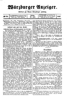 Würzburger Anzeiger (Neue Würzburger Zeitung) Freitag 26. Juni 1857