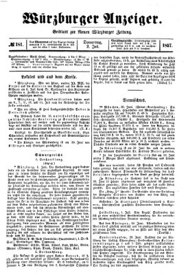 Würzburger Anzeiger (Neue Würzburger Zeitung) Donnerstag 2. Juli 1857
