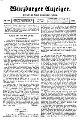 Würzburger Anzeiger (Neue Würzburger Zeitung) Donnerstag 16. Juli 1857