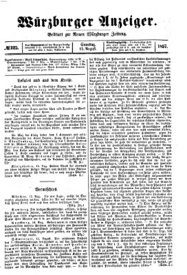 Würzburger Anzeiger (Neue Würzburger Zeitung) Samstag 15. August 1857