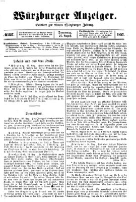 Würzburger Anzeiger (Neue Würzburger Zeitung) Donnerstag 27. August 1857