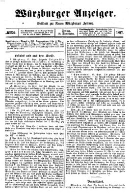 Würzburger Anzeiger (Neue Würzburger Zeitung) Freitag 18. September 1857