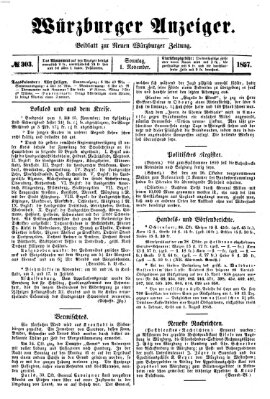 Würzburger Anzeiger (Neue Würzburger Zeitung) Sonntag 1. November 1857