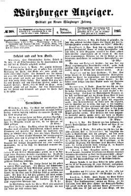 Würzburger Anzeiger (Neue Würzburger Zeitung) Freitag 6. November 1857
