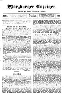 Würzburger Anzeiger (Neue Würzburger Zeitung) Donnerstag 12. November 1857