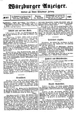 Würzburger Anzeiger (Neue Würzburger Zeitung) Sonntag 15. November 1857