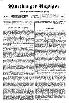 Würzburger Anzeiger (Neue Würzburger Zeitung) Donnerstag 19. November 1857