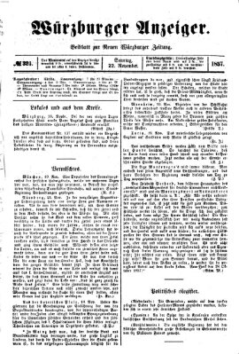 Würzburger Anzeiger (Neue Würzburger Zeitung) Sonntag 22. November 1857