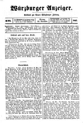Würzburger Anzeiger (Neue Würzburger Zeitung) Montag 23. November 1857