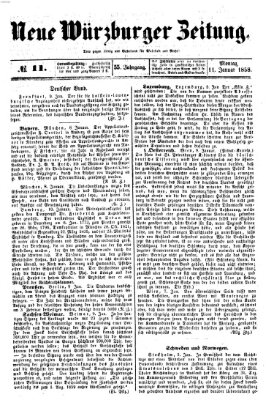 Neue Würzburger Zeitung Montag 11. Januar 1858