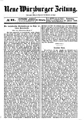 Neue Würzburger Zeitung Donnerstag 21. Januar 1858
