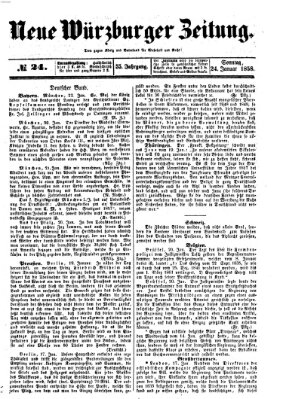 Neue Würzburger Zeitung Sonntag 24. Januar 1858
