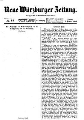 Neue Würzburger Zeitung Dienstag 2. Februar 1858