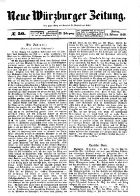 Neue Würzburger Zeitung Freitag 19. Februar 1858