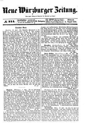 Neue Würzburger Zeitung Mittwoch 4. August 1858