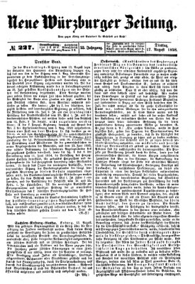 Neue Würzburger Zeitung Dienstag 17. August 1858