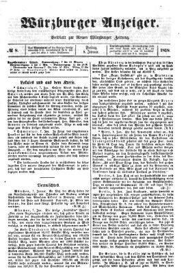 Würzburger Anzeiger (Neue Würzburger Zeitung) Freitag 8. Januar 1858