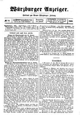 Würzburger Anzeiger (Neue Würzburger Zeitung) Donnerstag 14. Januar 1858