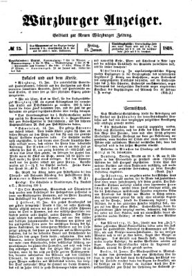 Würzburger Anzeiger (Neue Würzburger Zeitung) Freitag 15. Januar 1858