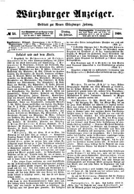 Würzburger Anzeiger (Neue Würzburger Zeitung) Dienstag 23. Februar 1858