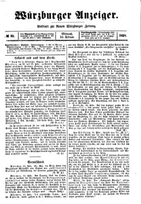 Würzburger Anzeiger (Neue Würzburger Zeitung) Mittwoch 24. Februar 1858