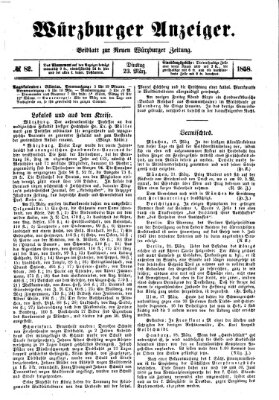 Würzburger Anzeiger (Neue Würzburger Zeitung) Dienstag 23. März 1858