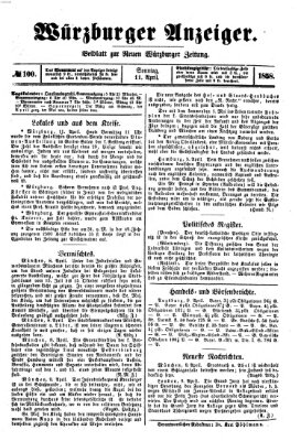Würzburger Anzeiger (Neue Würzburger Zeitung) Sonntag 11. April 1858