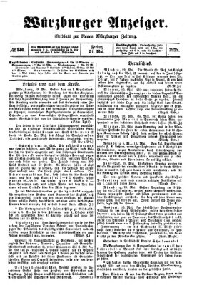 Würzburger Anzeiger (Neue Würzburger Zeitung) Freitag 21. Mai 1858