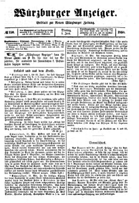 Würzburger Anzeiger (Neue Würzburger Zeitung) Dienstag 1. Juni 1858