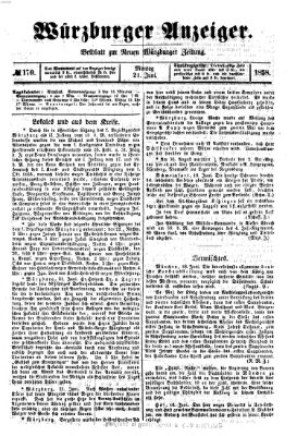 Würzburger Anzeiger (Neue Würzburger Zeitung) Montag 21. Juni 1858