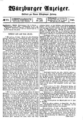 Würzburger Anzeiger (Neue Würzburger Zeitung) Dienstag 22. Juni 1858