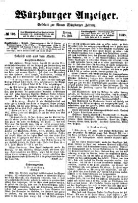 Würzburger Anzeiger (Neue Würzburger Zeitung) Freitag 16. Juli 1858