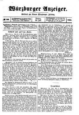 Würzburger Anzeiger (Neue Würzburger Zeitung) Dienstag 20. Juli 1858