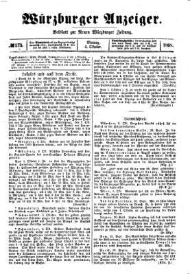 Würzburger Anzeiger (Neue Würzburger Zeitung) Montag 4. Oktober 1858