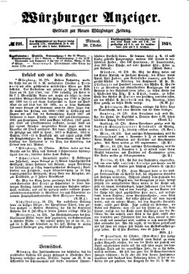 Würzburger Anzeiger (Neue Würzburger Zeitung) Mittwoch 20. Oktober 1858