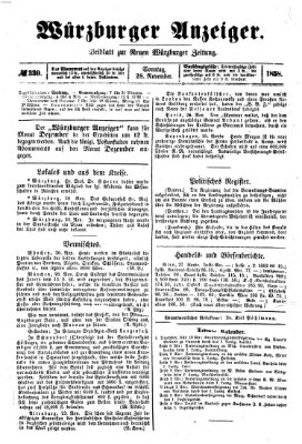 Würzburger Anzeiger (Neue Würzburger Zeitung) Sonntag 28. November 1858