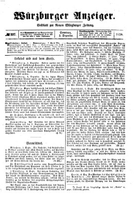 Würzburger Anzeiger (Neue Würzburger Zeitung) Sonntag 5. Dezember 1858