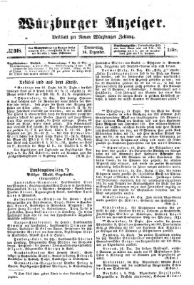 Würzburger Anzeiger (Neue Würzburger Zeitung) Donnerstag 16. Dezember 1858